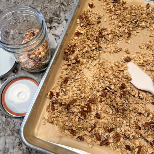 maple granola, refined sugar free, oil free